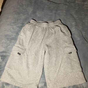 Gray Cargo Shorts with Elastic Waistband